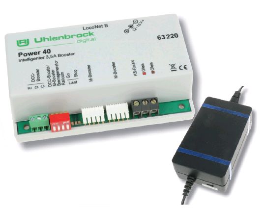 Uhlenbrock 63220 - Power 40, 3,5A Booster mit Netz