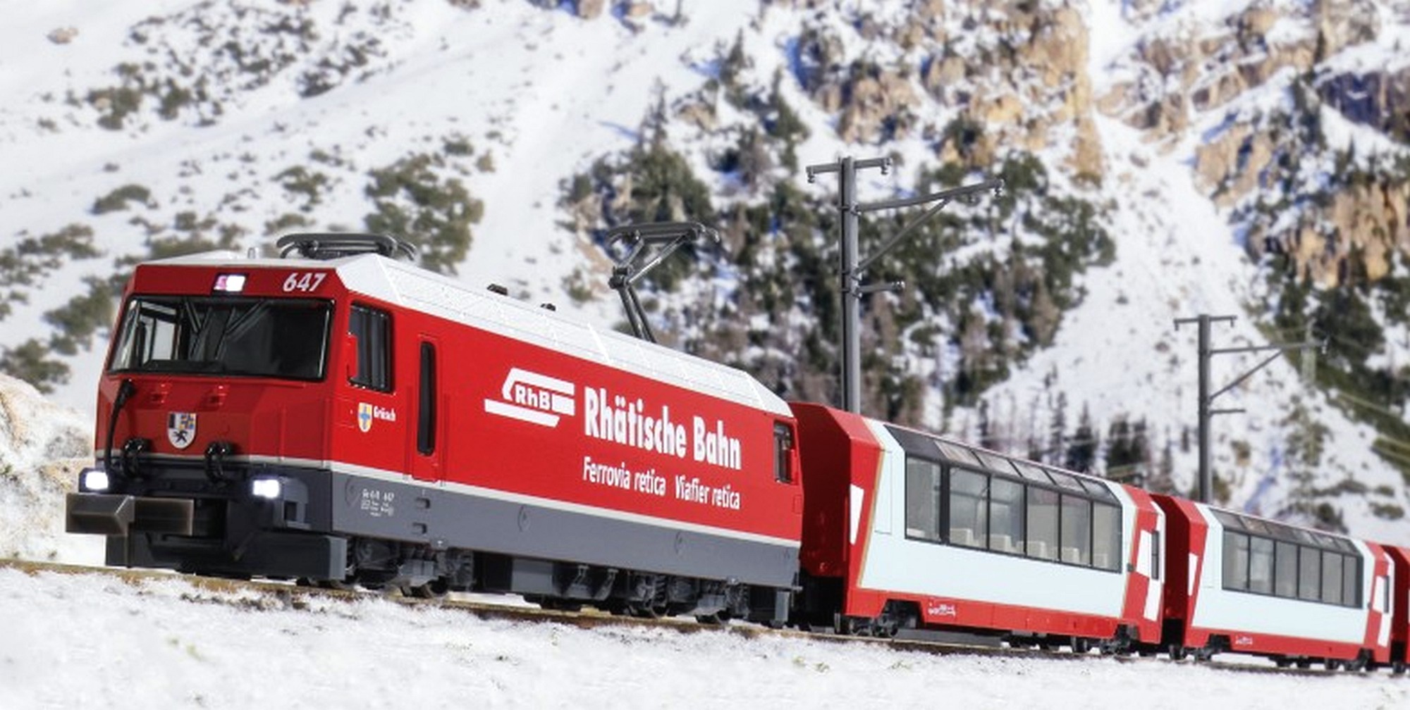 Kato K10-2026 - Glacier Express Ge 4/4 III + 2 Per